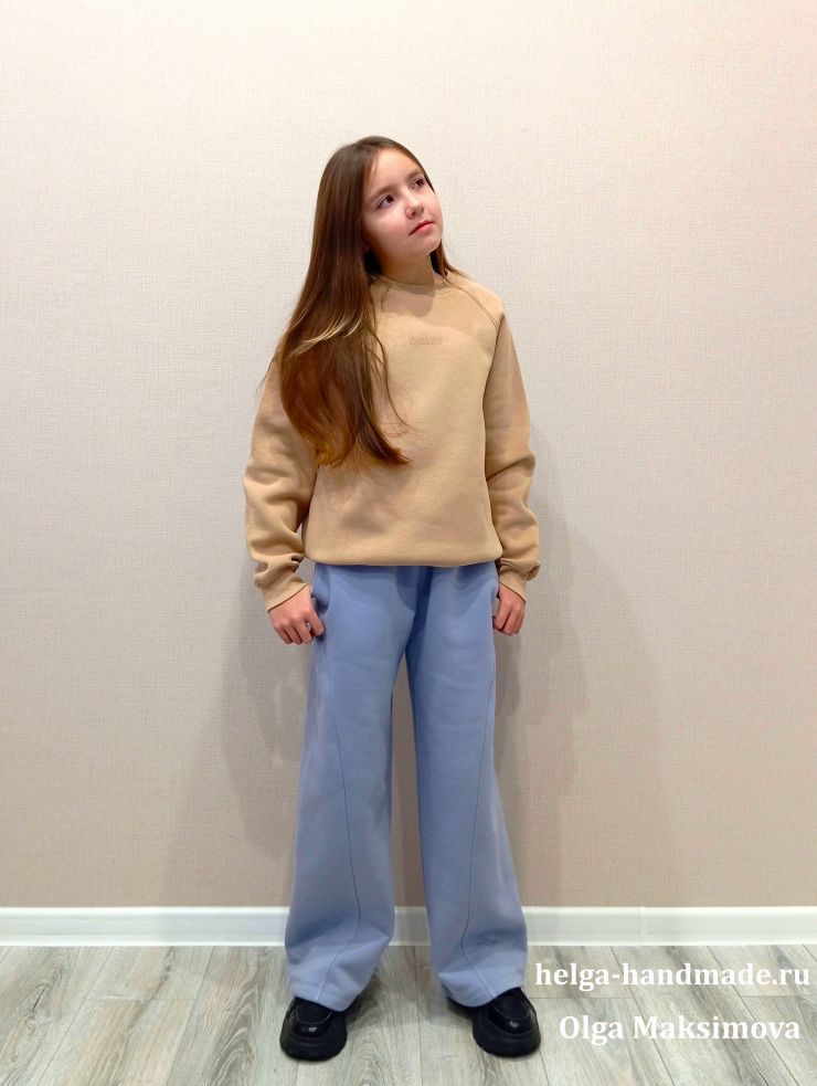 Детские теплые брюки из футера с начесом