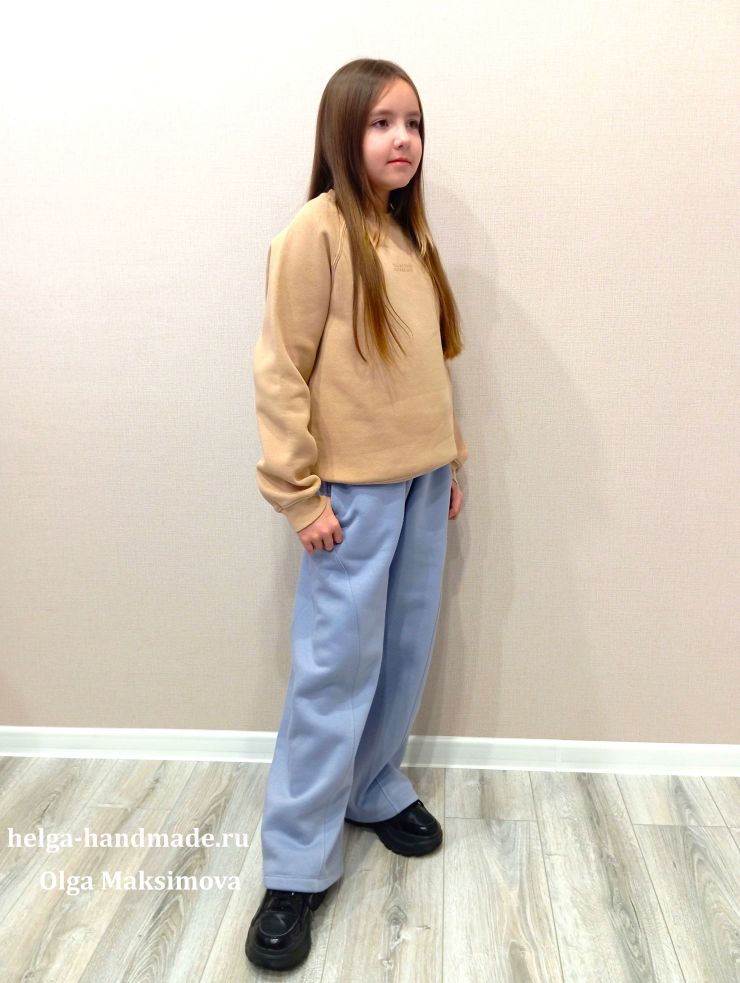 Детские теплые брюки из футера с начесом