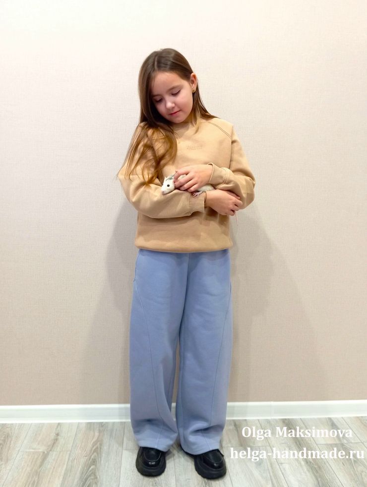 Детские теплые брюки из футера с начесом