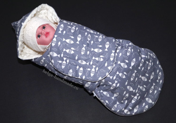 Выкройка конверта для новорожденного с капюшоном: кокон и комбинезон своими руками