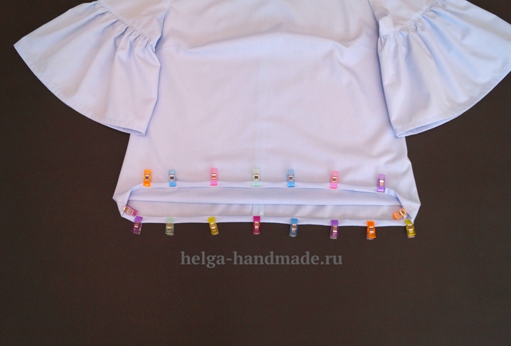 Обработка нижнего среза блузки