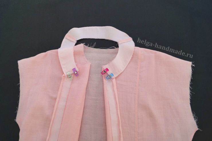 Обработка горловины на блузке